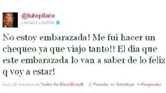 Luisana Lopilato habla sólo por Twitter