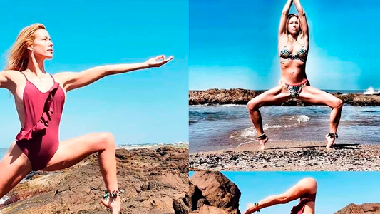 En búsqueda de la paz: Nicole Neumann y sus posturas de yoga en traje de baño