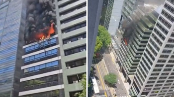 Incendio en un edificio lindero al Ministerio de Trabajo: confirman que murió una mujer e investigan qué causó el voraz fuego