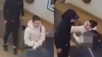 Momento en el que famosa actriz se da cuenta que le roban el celular y reduce al ladrón