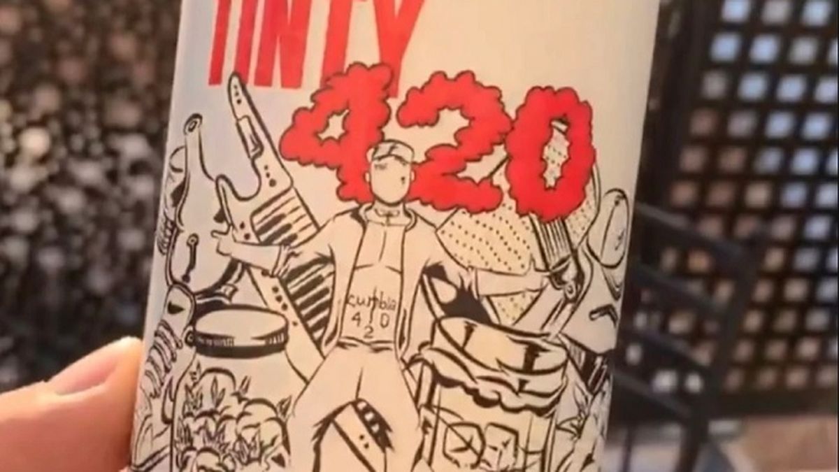 La etiqueta del Tinty 420, el vino que lanz&oacute; L-Gante desde la provincia de Mendoza.&nbsp;
