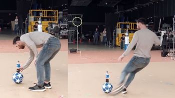 se filtro un video que muestra como leo messi hizo un magico truco con la pelota