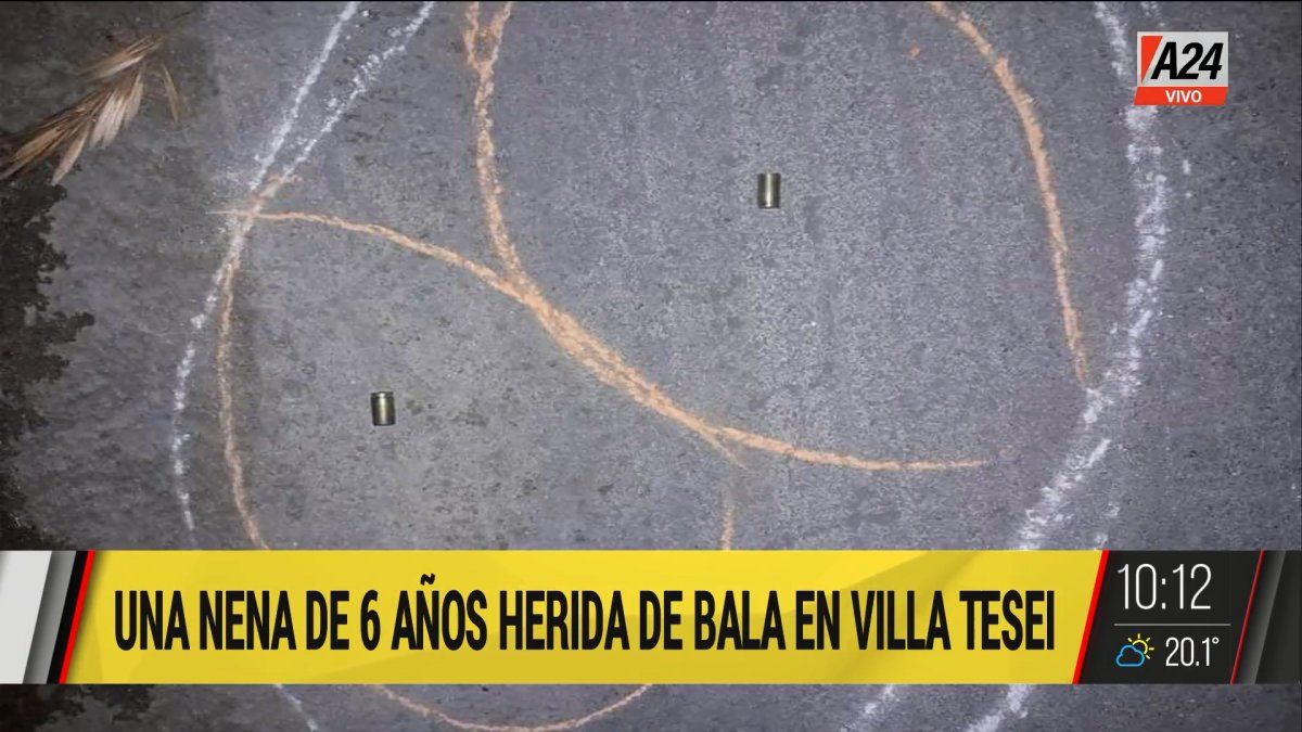 Una nena de 6 años fue baleada en Hurlingham. (Captura de Tv)