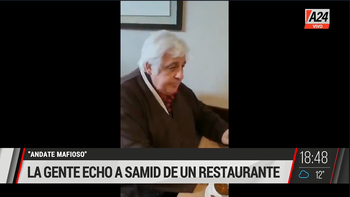 Alberto Samid justificó su presencia en el bodegón de Ramos Mejía por salida laboral (Foto: Captura de TV A24). Alberto Samid justificó su presencia en el bodegón de Ramos Mejía por salida laboral (Foto: Captura de TV A24).