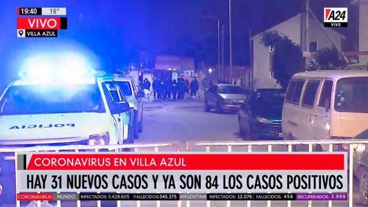 Confirmaron 84 casos positivos en el barrio Villa Azul: quedará aislado por 15 días