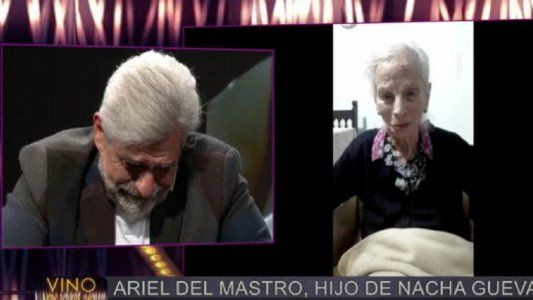 El hijo de Nacha Guevara lloró al aire con un mensaje de su abuela, de 101 años