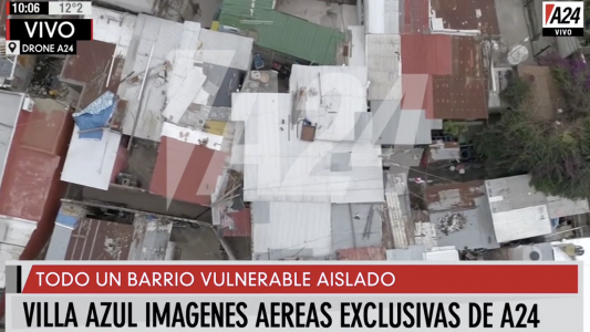 El dron de A24 recorre la Villa Azul, aislada para prevenir contagios de Covid-19
