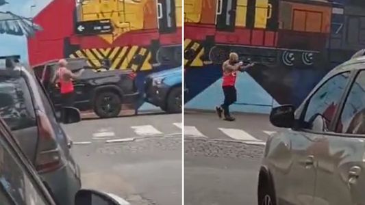Atropelló a una chica y atacó a escopetazos a la policía: el video de la locura en Flores