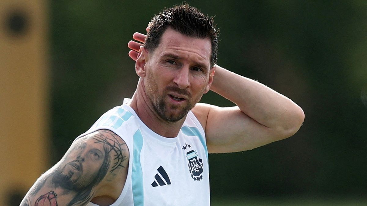 Lionel Messi en el último entrenamiento de la Selección argentina. (Foto: Reuters)
