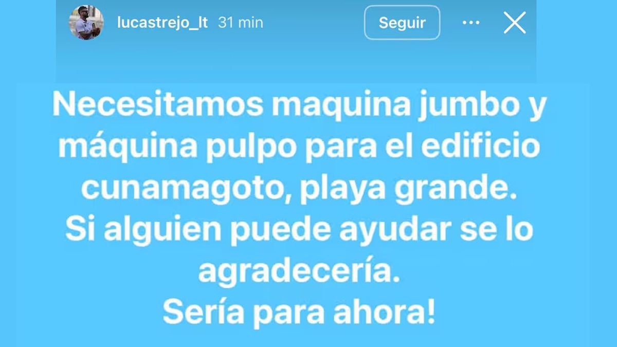 El mensaje del jugador Trejo, que busca desesperado a su familia. (Foto: cuenta de Instagram de Trejo)
