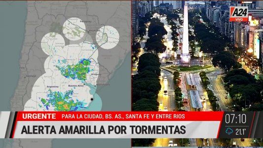 Rige la alerta amarilla por tormentas en el Área Metropolitana y el litoral