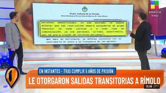Autorizan las salidas transitorias de Giselle Rímolo
