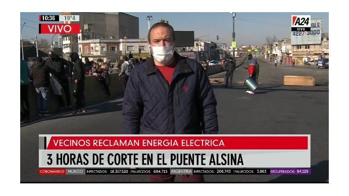 Puente Alsina estuvo cortado por un reclamo de vecinos sin luz ni agua