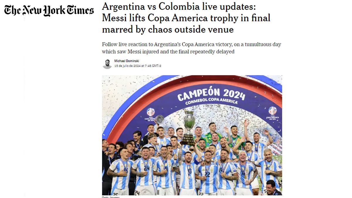 El New York Times, no solo destaca al multicampeón argentino sino el ingreso clave de los tres socios para el gol del título: Paredes, Lo Celso y Lautaro. ( Foto: NYT)
