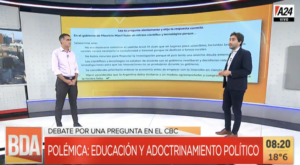 “En el gobierno de Macri hubo un retraso científico y tecnológico porque...: la pregunta en el CBC que abrió un debate sobre el adoctrinamiento político