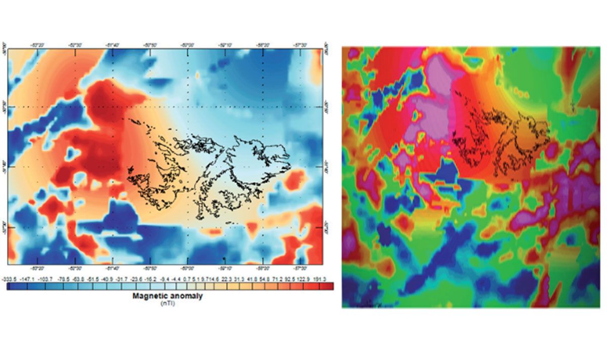 Los registros del cráter de 250 km de diámetro en las proximidades de las Islas Malvinas. (Foto: A24.com)