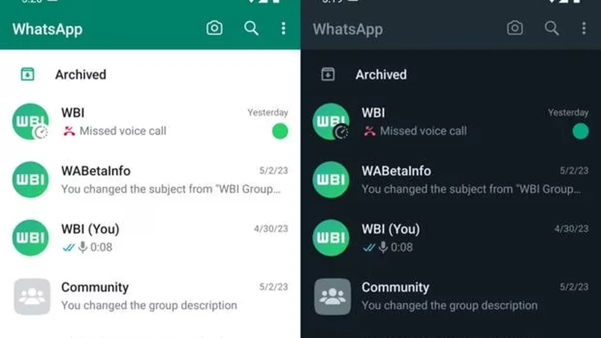 WhatsApp  cómo mover las pestañas de navegación a la parte