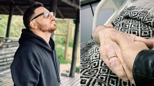 La fuerte foto de Federico Bal sosteniendo la mano de su papá en terapia intensiva