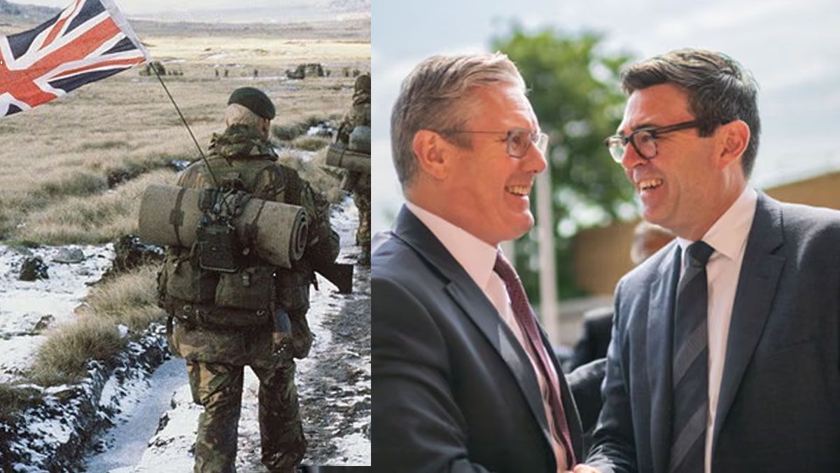 Soldados ingleses en la guerra de las Malvinas en 1982. Starmer y Burnham, los primeros ministros laborista a los que Trump acusa de deslealtad. (Foto A24.com)