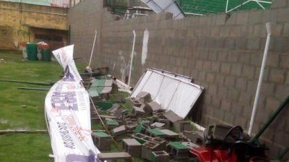 El temporal causó daños materiales en el estadio de Defensa y Justicia