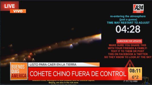 Alerta por un cohete chino fuera de control que podría caer en Argentina