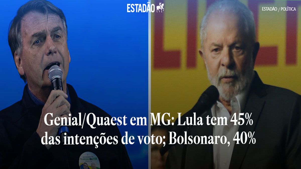 Lula le lleva 5 puntos a Bolsonaro en un estado clave: Minas Gerais (Foto: Estadao)