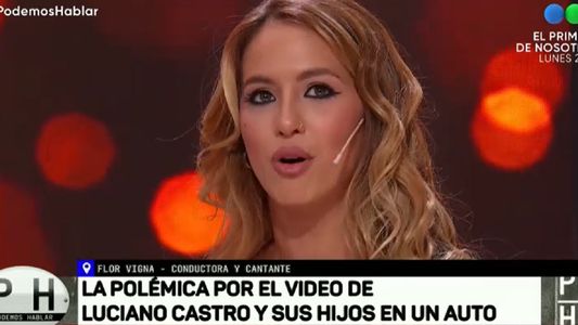 Flor Vigna enfrentó las críticas sobre el video de Luciano Castro manejando con sus hijos sin cinturón