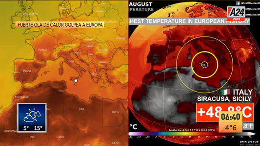 Ola de calor en Europa: alerta por máximas de hasta 48°C