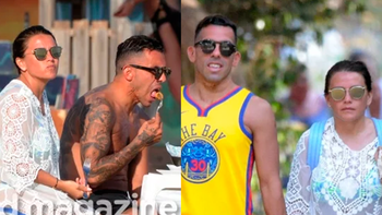 Tevez descansa en Ibiza junto a su esposa, Vanesa Mansilla
