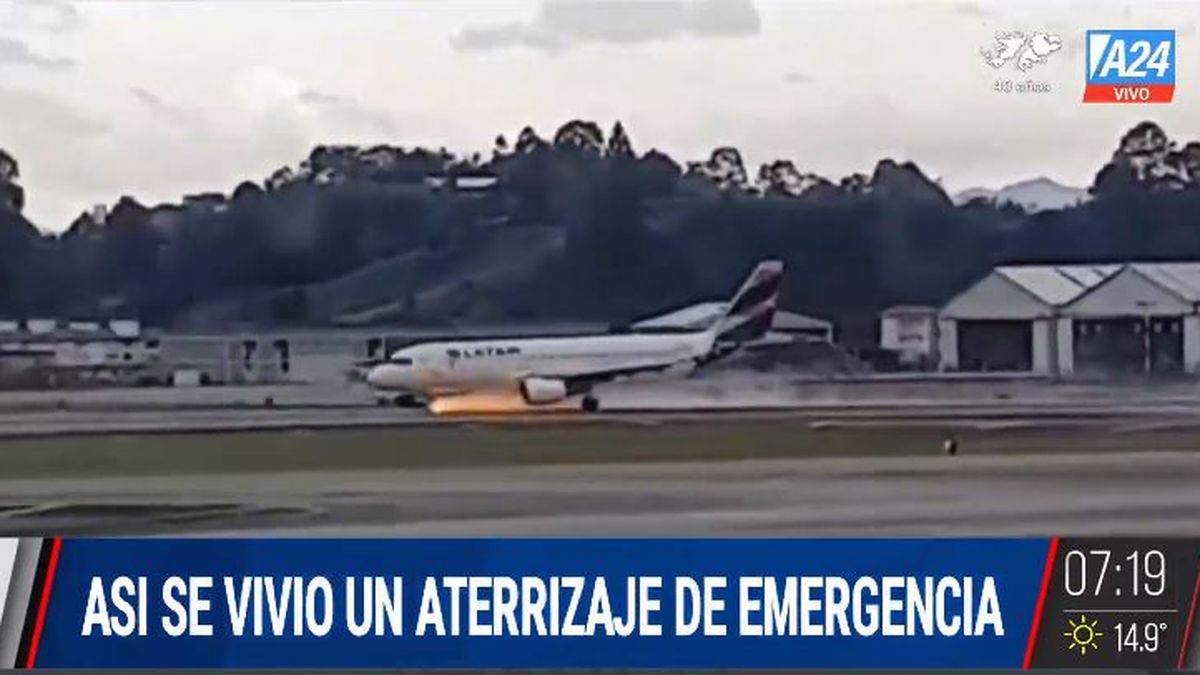 Colombia: así se vivió un desesperante aterrizaje de emergencias. (Captura de Tv)