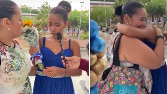 Celebró los 15 años de su hija en una plaza con cosas prestadas y conmovió a las redes sociales