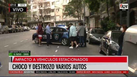 Conductor alcoholizado chocó a varios autos estacionados