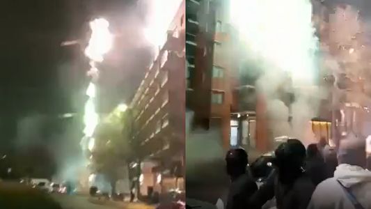 Hinchas de Boca detonaron bombas de estruendo y fuegos artificiales en el hotel de Corinthians: los videos