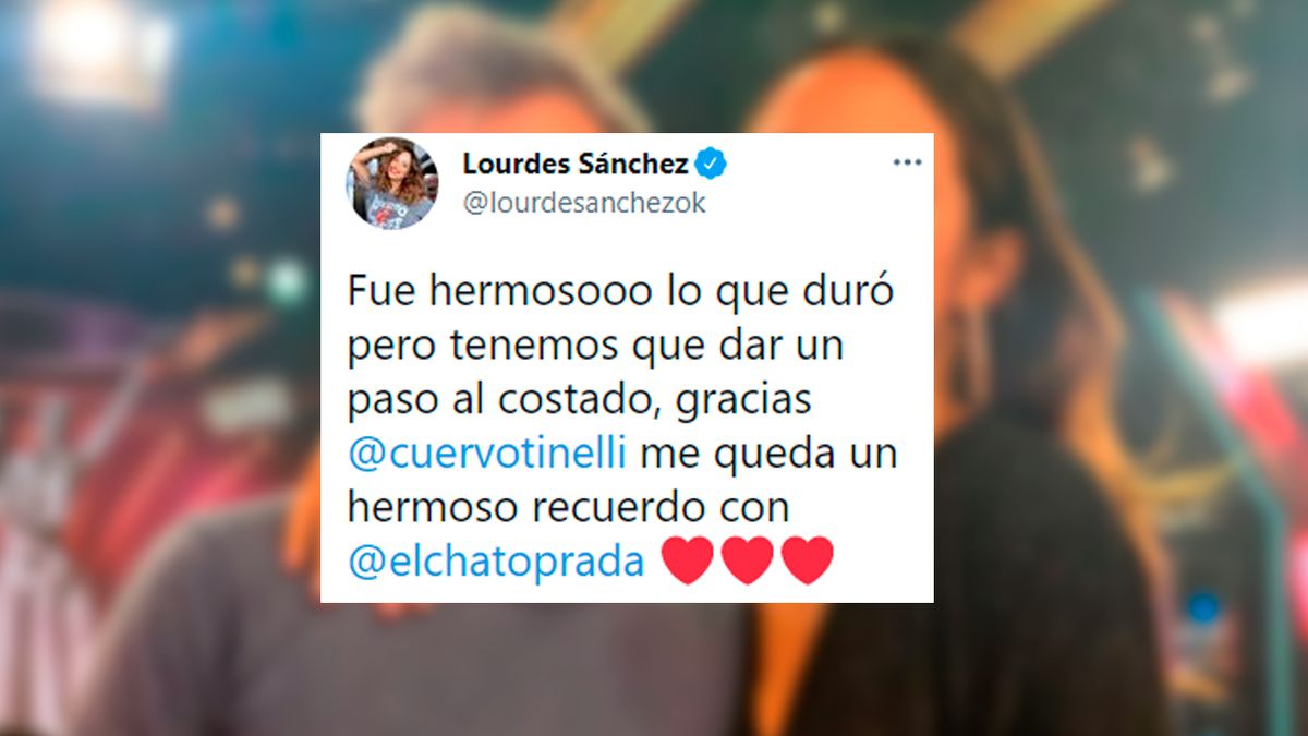 El tuit de Lourdes Sánchez para anunciar su renuncia junto al Chato Prada.
