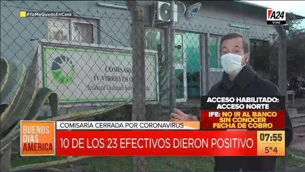 Comisaría cerrada y en cuarentena por 10 casos positivos de COVID-19
