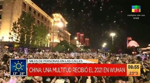 Wuhan recibió el 2021 como si nunca hubiese existido la pandemia