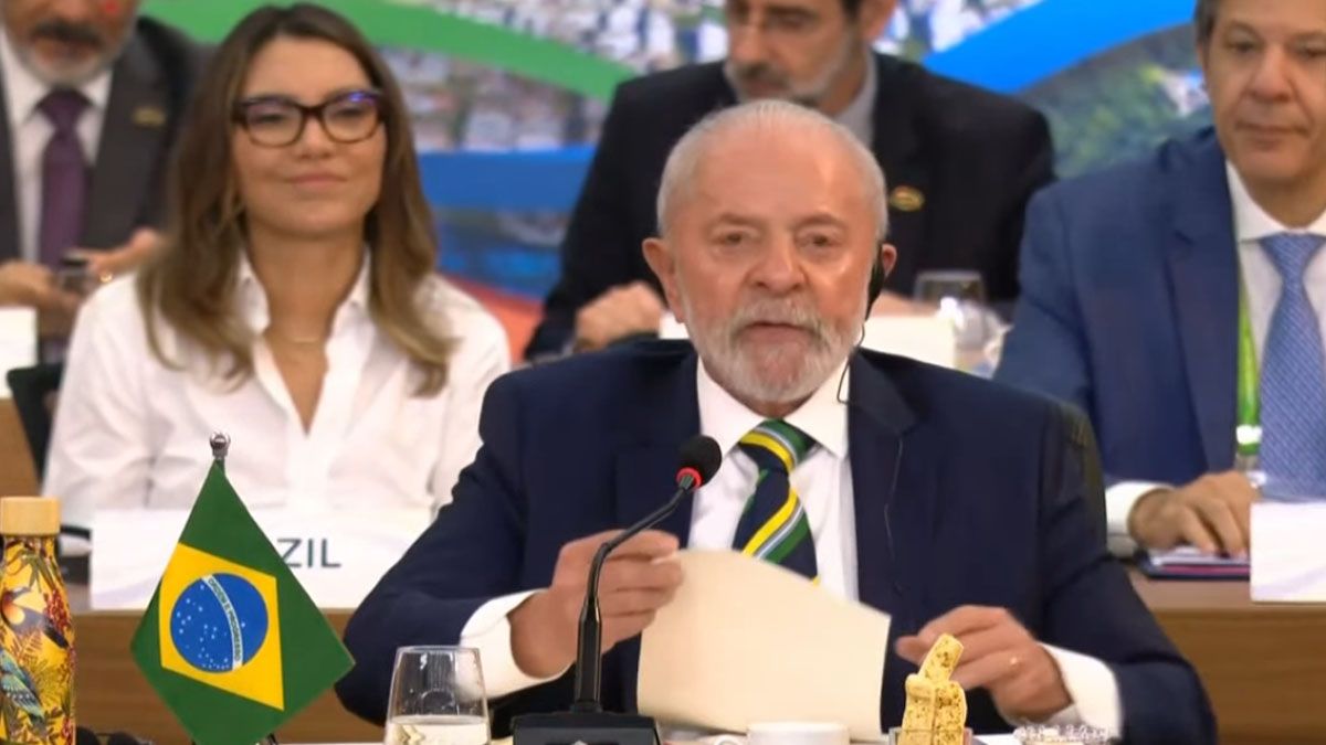 Lula abrió la cumbre del G20 con su iniciativa contra la pobreza en el mundo. (foto: captura de TV)