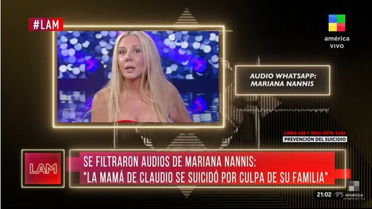 Mariana Nannis habló como nunca de la muerte de la madre de su ex, Claudio Caniggia, responsabilizándolo de su trágico final.