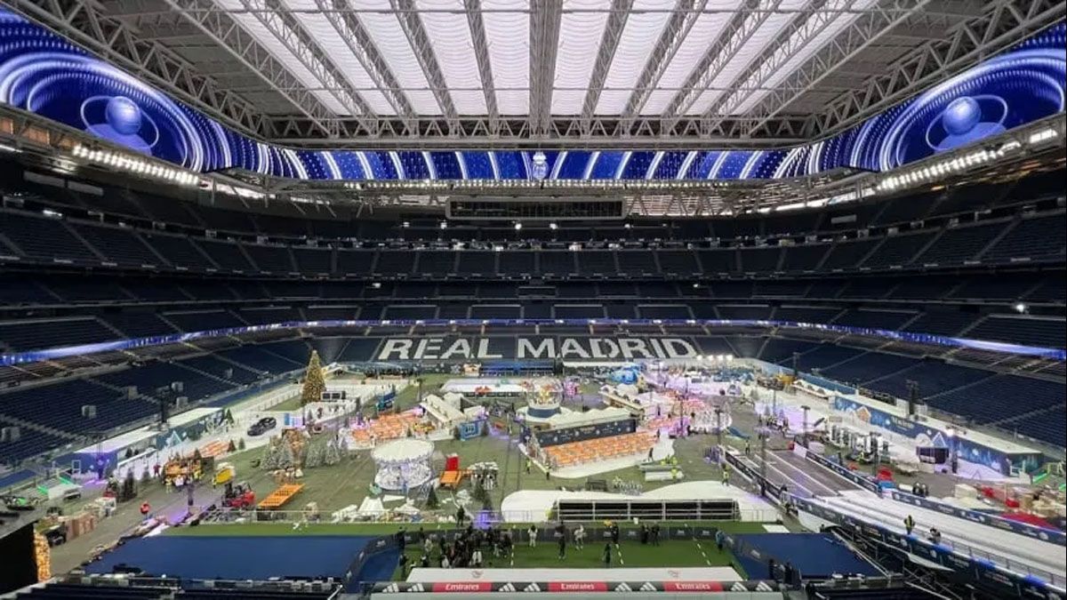 Cambió el fútbol por la magia: Real Madrid transformó el Santiago Bernabéu para Navidad y Año Nuevo