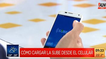 Cómo se carga la tarjeta SUBE desde un celular . (Captura de Tv) Cómo se carga la tarjeta SUBE desde un celular . (Captura de Tv)
