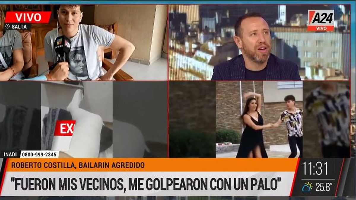 Salta: brutal ataque a un famoso bailarín de bachata. (Captura de Tv)