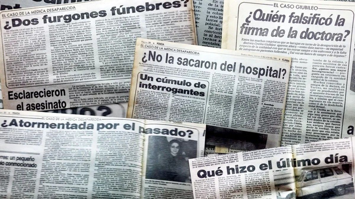 Las diferentes versiones en los diarios de la época sobre el caso de Cecilia Giubileo.