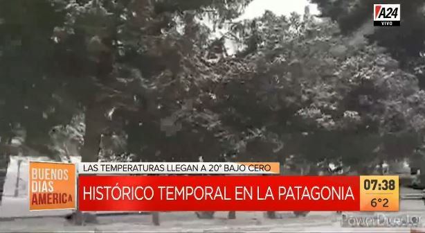 Temporal histórico en la Patagonia: temperaturas hasta 20 grados bajo cero