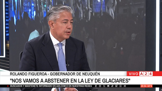El gobernador Rolando Figueroa en A24: Nos vamos a abstener en la votación de la ley de Glaciares