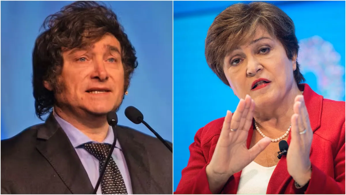 El presidente Javier Milei y la titular del FMI