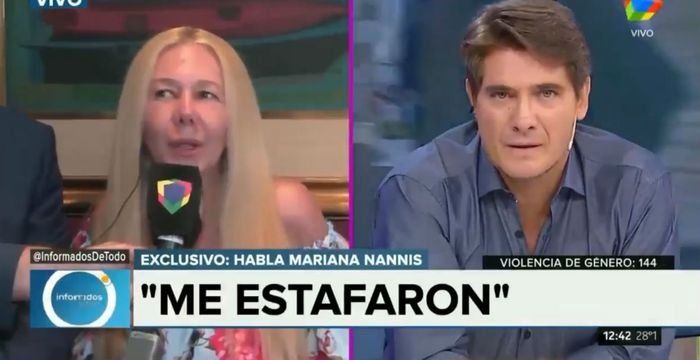 Mariana Nannis: Me estafaron, me ocultaron el patrimonio por treinta años