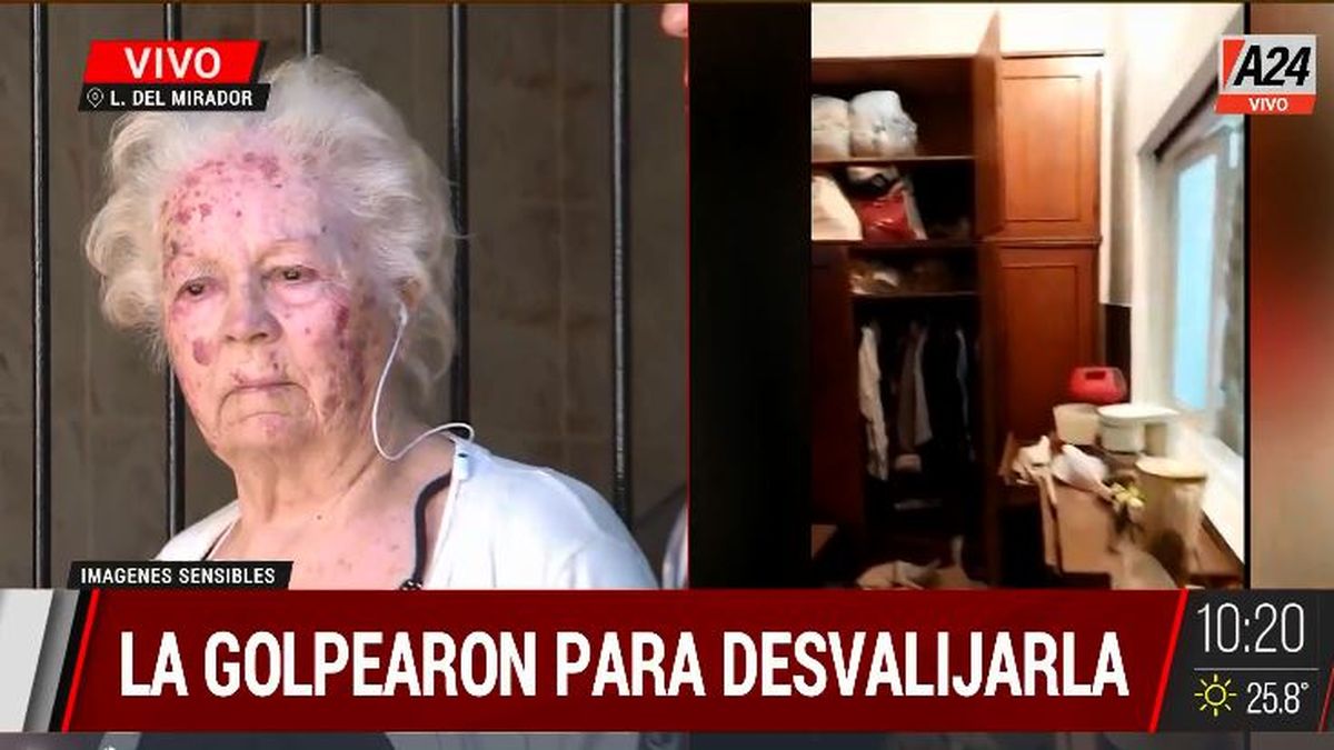Lomas del Mirador: brutal ataque a dos abuelas para robarles. (Captura de Tv)