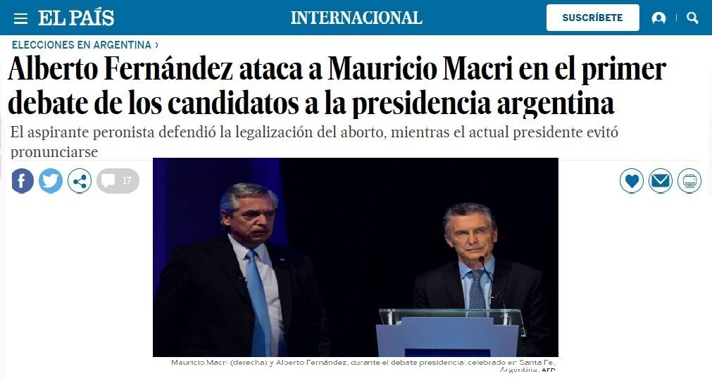 Qué destacaron los medios internacionales sobre el debate presidencial