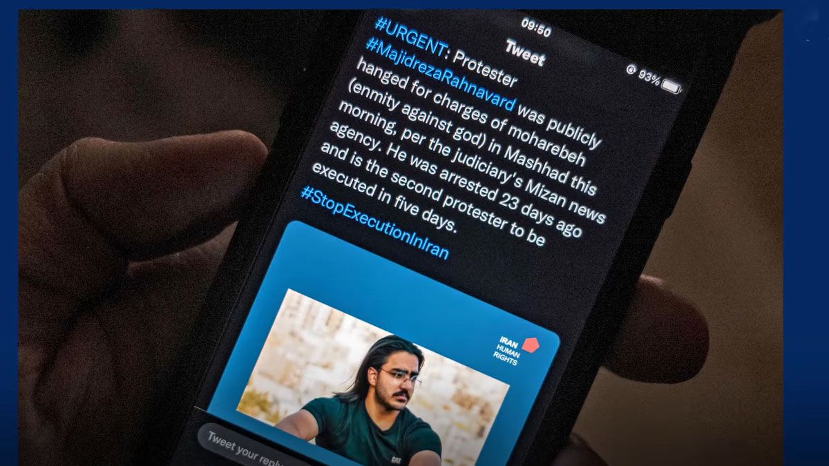 Las redes sociales utilizadas por los opositores al régimen iraní para denunciar la violación de los derechos humanos y las ejecuciones. (Foto: Gentileza IRH ONG)