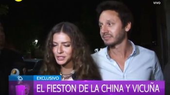 La China y Benjamín Vicuña, de fiesta, prefirieron no hablar de Pampita
